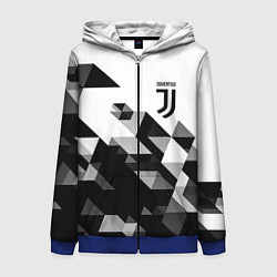 Толстовка на молнии женская Juventus geometry black, цвет: 3D-синий