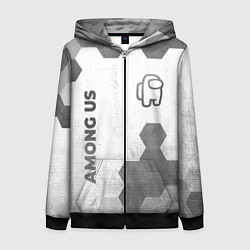 Толстовка на молнии женская Among Us - white gradient вертикально, цвет: 3D-черный