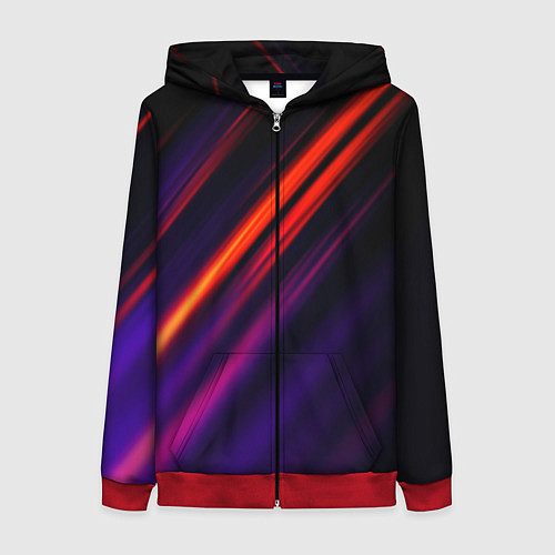 Женская толстовка на молнии Multicolored / 3D-Красный – фото 1