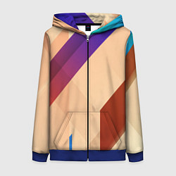 Толстовка на молнии женская Multicolored, цвет: 3D-синий