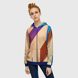 Толстовка на молнии женская Multicolored, цвет: 3D-синий — фото 2