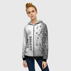 Толстовка на молнии женская Club Brugge - white gradient по-вертикали, цвет: 3D-черный — фото 2