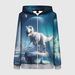 Женская толстовка на молнии Снежный динозавр - история вымирания