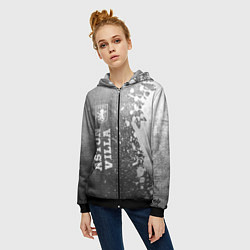Толстовка на молнии женская Aston Villa - grey gradient по-вертикали, цвет: 3D-черный — фото 2