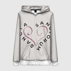 Толстовка на молнии женская Sancta sanctorum, цвет: 3D-белый