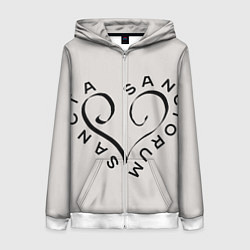 Толстовка на молнии женская Святая святых, цвет: 3D-белый