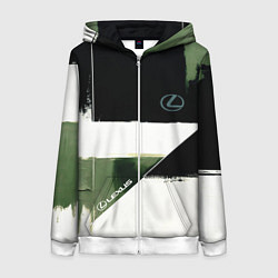 Толстовка на молнии женская Lexus логотип, цвет: 3D-белый