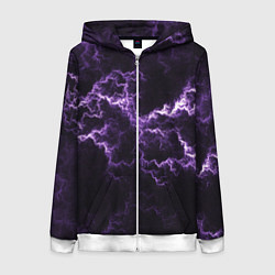 Женская толстовка на молнии Lightning purple flicker