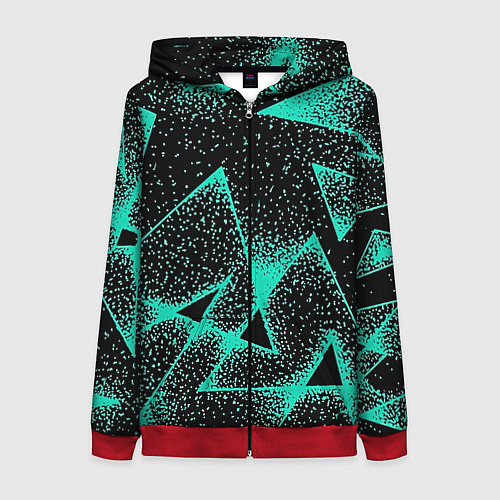 Женская толстовка на молнии The triangle is light blue / 3D-Красный – фото 1