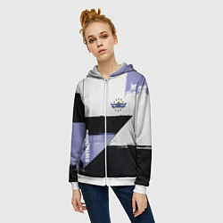 Толстовка на молнии женская Плавание спортивное, цвет: 3D-белый — фото 2