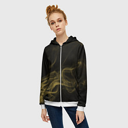 Толстовка на молнии женская Color smoke yellow, цвет: 3D-белый — фото 2