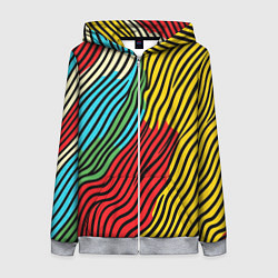 Женская толстовка на молнии Абстрактные цветные линии