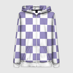 Толстовка на молнии женская Квадраты фиолетовые, цвет: 3D-белый