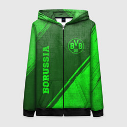 Толстовка на молнии женская Borussia - green gradient вертикально, цвет: 3D-черный