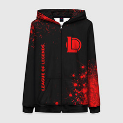 Толстовка на молнии женская League of Legends - red gradient вертикально, цвет: 3D-черный