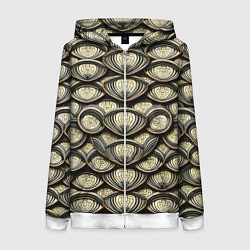 Женская толстовка на молнии Объемный египетский паттерн