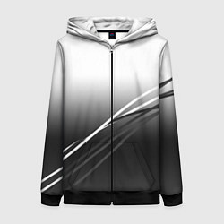 Толстовка на молнии женская Градиент с полосами из белого в тёмный, цвет: 3D-черный