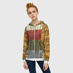 Толстовка на молнии женская Цветной узор абстрактная графика, цвет: 3D-белый — фото 2