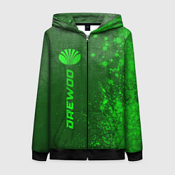 Толстовка на молнии женская Daewoo - green gradient по-вертикали, цвет: 3D-черный
