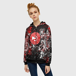 Толстовка на молнии женская Atlanta Hawks, цвет: 3D-черный — фото 2