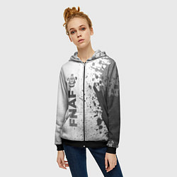 Толстовка на молнии женская FNAF - white gradient по-вертикали, цвет: 3D-черный — фото 2