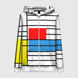 Толстовка на молнии женская В стиле мондриана, цвет: 3D-белый