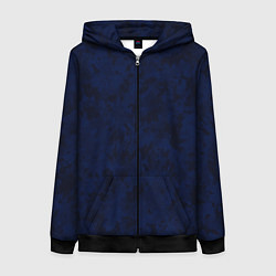 Женская толстовка на молнии Туманный чёрно-синий пятнистый