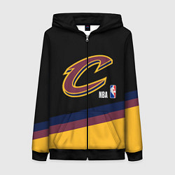Толстовка на молнии женская Cleveland Cavaliers NBA basketball, цвет: 3D-черный