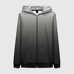 Женская толстовка на молнии Градиент металлический тёмно-серый