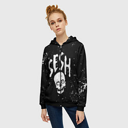 Толстовка на молнии женская Sesh, цвет: 3D-черный — фото 2