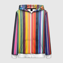 Женская толстовка на молнии Разноцветная полоска