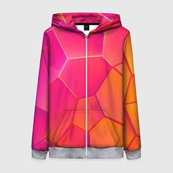 Женская толстовка на молнии Розово-оранжевые плиты