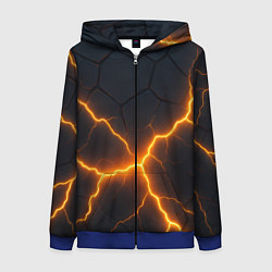 Толстовка на молнии женская Молнии и черные плиты, цвет: 3D-синий