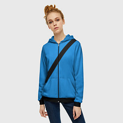 Толстовка на молнии женская Пристегнутый ремень безопасности, синий, цвет: 3D-черный — фото 2