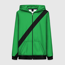 Толстовка на молнии женская Ремень безопасности, зеленый, цвет: 3D-черный