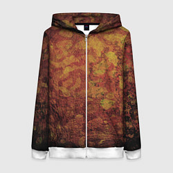 Толстовка на молнии женская Абстракция - desert camouflage, цвет: 3D-белый