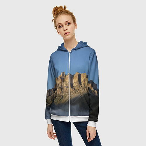 Женская толстовка на молнии Гора Метиген / 3D-Белый – фото 3