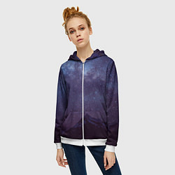 Толстовка на молнии женская Flawless Space, цвет: 3D-белый — фото 2