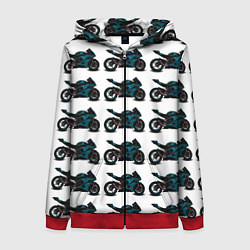 Женская толстовка на молнии Motorbike blue
