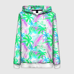Женская толстовка на молнии Palm green light blue
