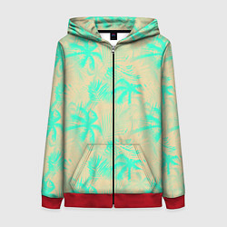 Женская толстовка на молнии Palm light blue
