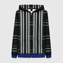 Женская толстовка на молнии Neon yellow blue white