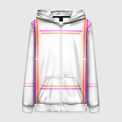 Толстовка на молнии женская Neon white orange pink, цвет: 3D-белый