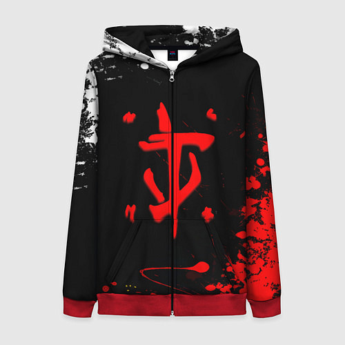 Женская толстовка на молнии Doom краски всплеск / 3D-Красный – фото 1