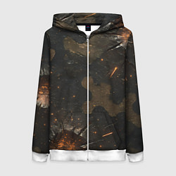 Женская толстовка на молнии Камуфляж со следами от пуль