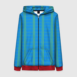 Женская толстовка на молнии Color light blue cage