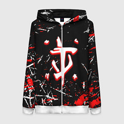 Женская толстовка на молнии Doom краски штрихи