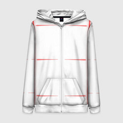 Женская толстовка на молнии Color white red stripes