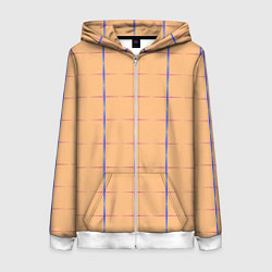 Толстовка на молнии женская Color beige blue cross, цвет: 3D-белый