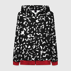 Толстовка на молнии женская Черный камуфляж, цвет: 3D-красный